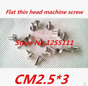 

200pcs/lot Laptop screws, M2.5*3 Flat thin head Machine screw