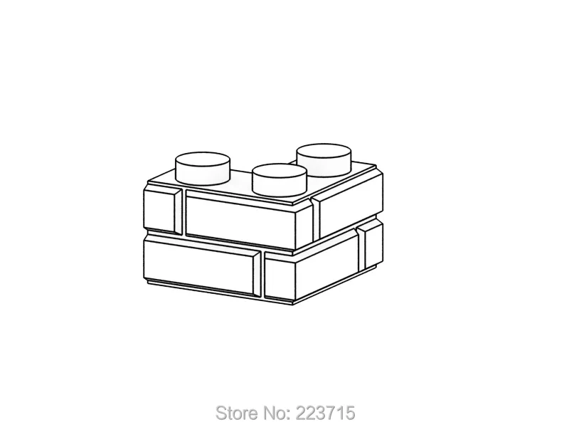 Brick 2x2 with Embossed brick DIY enlighten block brick part No Compatible With Other Assembles