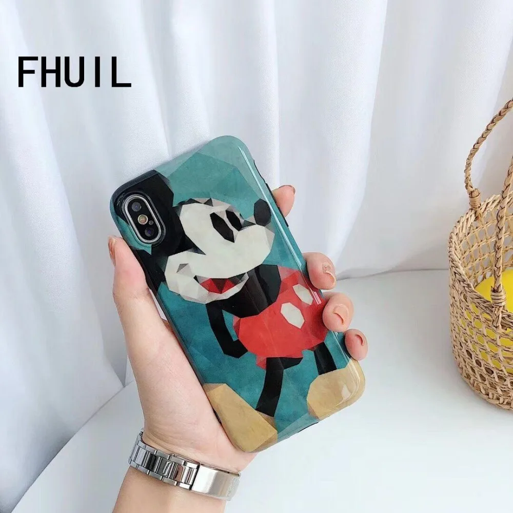 

2018 Limited New No Fhuil For Iphone 7 8 Plus Mickey Soft Tpu Imd Silicone Back Cover For Xs Max Xr X 6 6s Fundas Coque