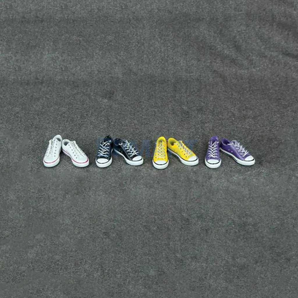 

1/6 Scale Lace Up Canvas Shoes Flats Sneakers for 12'' Hot Toys Male Action Figure Accessories