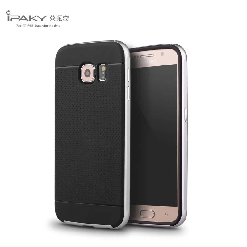 

100% original top quality ipaky brand case for Samsung galaxy S6 PC frame+silicone material protective for galaxy S6 in stock