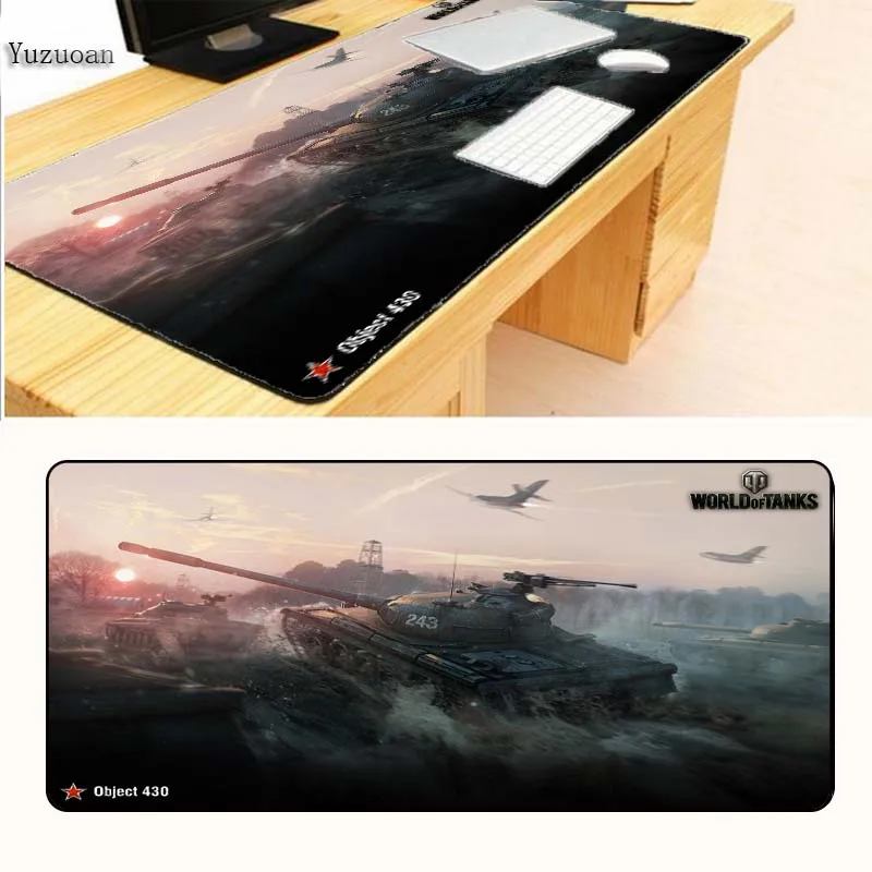  Yuzuoan XL 900X400X3MM World of tanks mouse pad Large Locking Edge pad Rubber gaming mouse Table ma