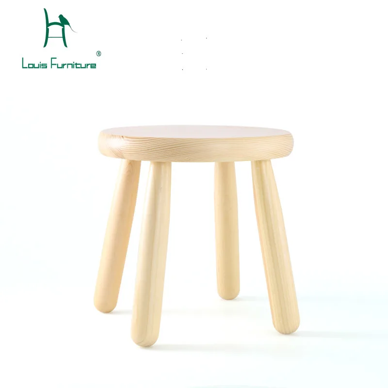 

Louis Fashion Stools & Ottomans Solid Wooden Shoe Changing Antiskid Living Room Small