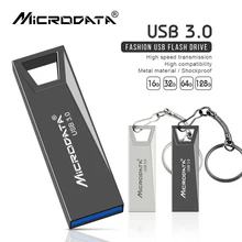 USB 3.0 Flash Drive Metal mini Pendrive 16GB 32GB 64GB 128GB USB Stick cle usb Personalized Logo Pen Drive Key Ring USB Flash
