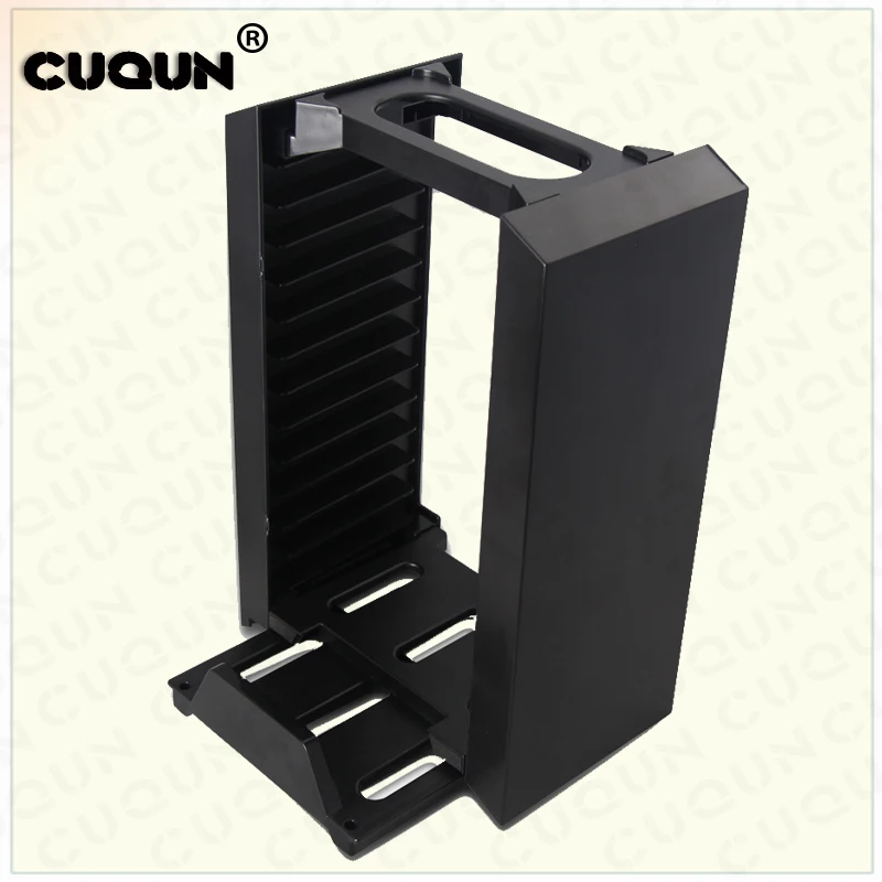 

New Game Tower Multi-function gamepad stands CD box disc storage Stand Kit bracket black ABS Plastic for PS4 SLIM