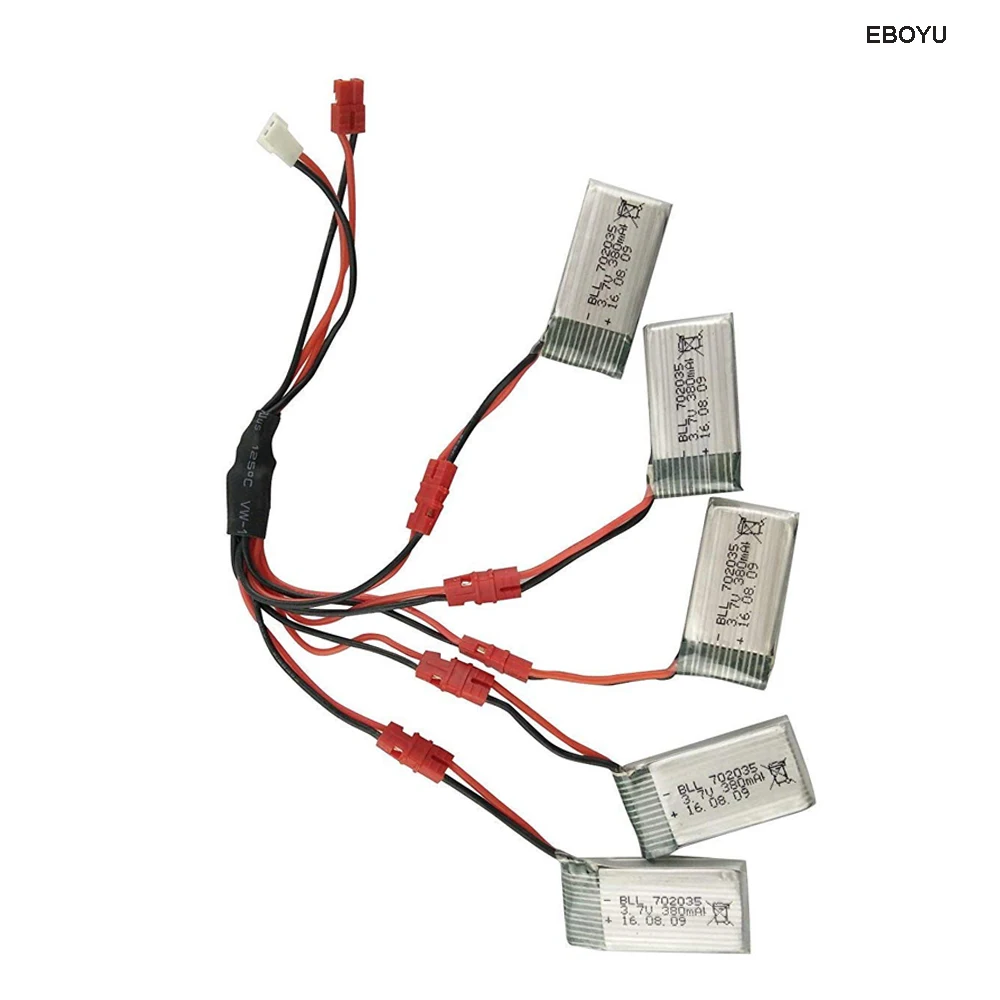 5 шт. * 3 7 В 380 мАч Lipo Baterry + 2-5 зарядный кабель для Syma X5A-1 X15 X15C X15W RC Quadcopter Drone | Игрушки и