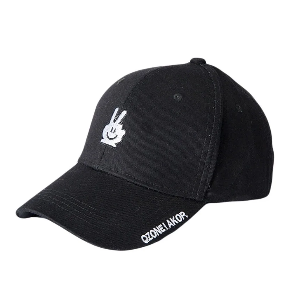 New Women Men Adjustable Letter Smiley Gestures Embroidery Baseball Mesh Cap Hat Unisex Adjustable Baseball Caps 2019