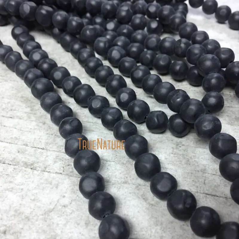 

BE5511 Fashion Full Strands Black Handmade African Recycled Glass Beads DIY Jewelry Making In 9-10mm