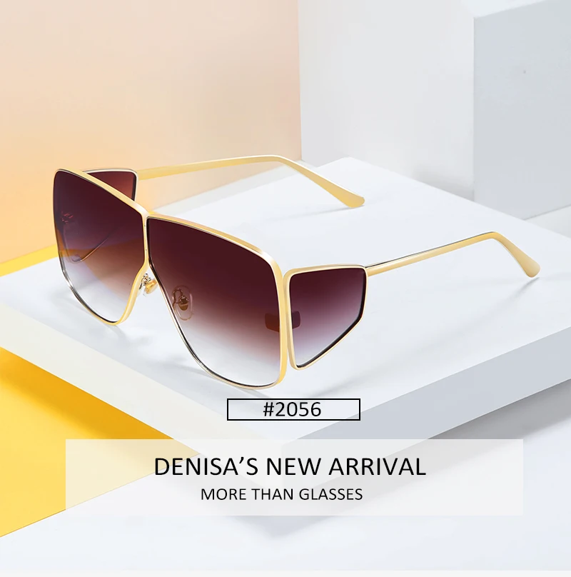 DENISA уникальный дизайн солнцезащитные очки с большой оправой мужские высококачественные большие модные солнечные очки Брендовые женские UV400 Zonnebril G2056