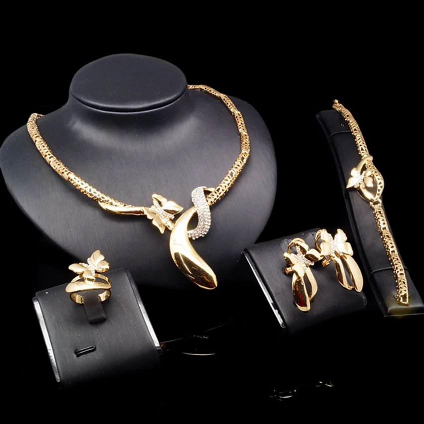 Yulaili New Design Gold Jewelry Sets African Women's Necklace Luxury Wedding Exquisite Jewelry 