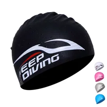 Силиконовые одежда заплыва кепки для женщин мужчин Дети Длинные волосы кремнезема капюшон ультратонкая шапка защиты ушей водонепроница