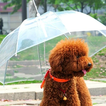 

Plastics Dog Umbrella Raincoat for Dog Pet Umbrella Raincoats Gear with Dog Leads Keeps Pet Dry Comfortable in Rain Snowing