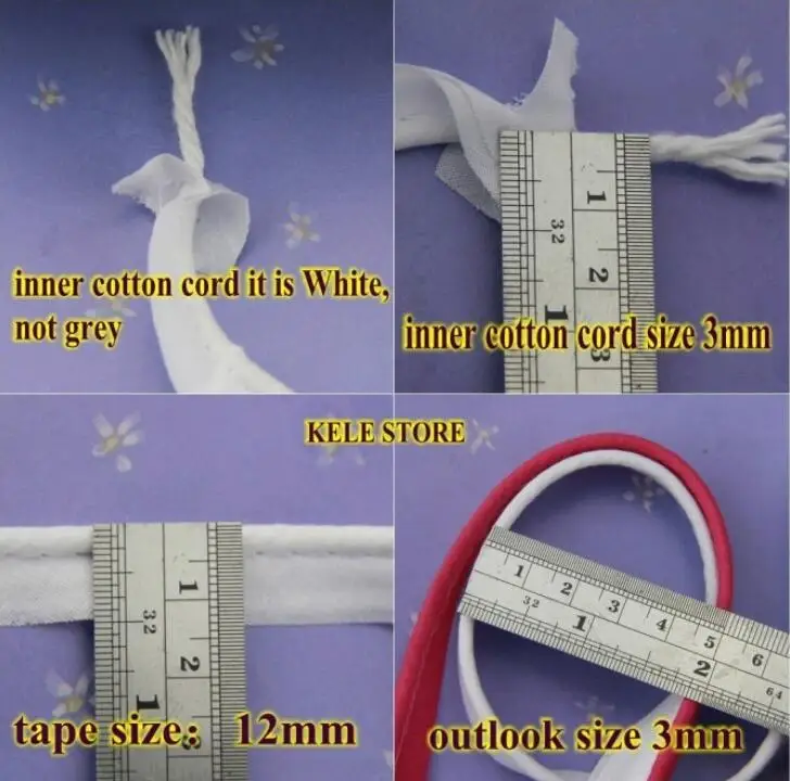 Хлопковая косая лента, косая тесьма для труб со шнуром, размер: 12 мм, 15yds сделай сам, швейный домашний текстиль сплошной цвет