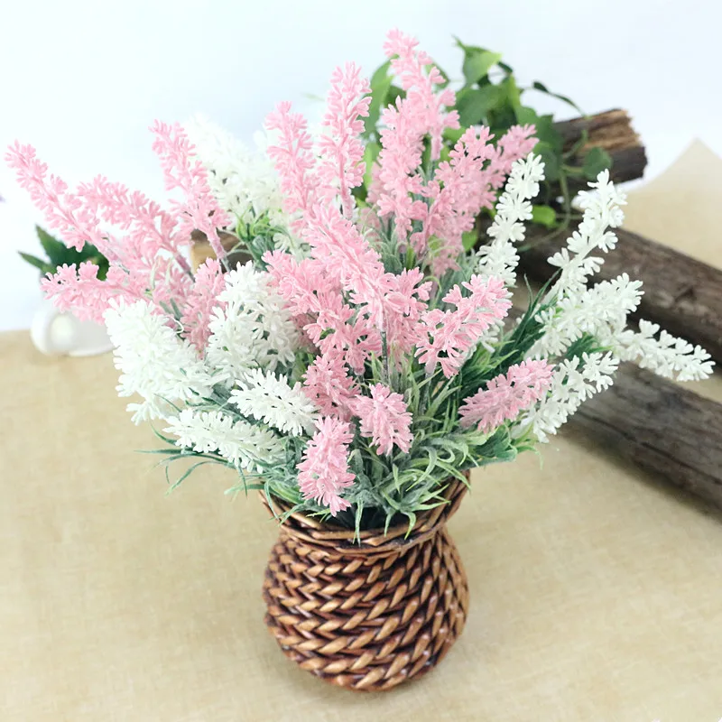 Flone Romantic Provence Lavender Flower Artificial Plastic Flowers Simulation Aquatic Plants Wedding Home Party Decor Floral (2)