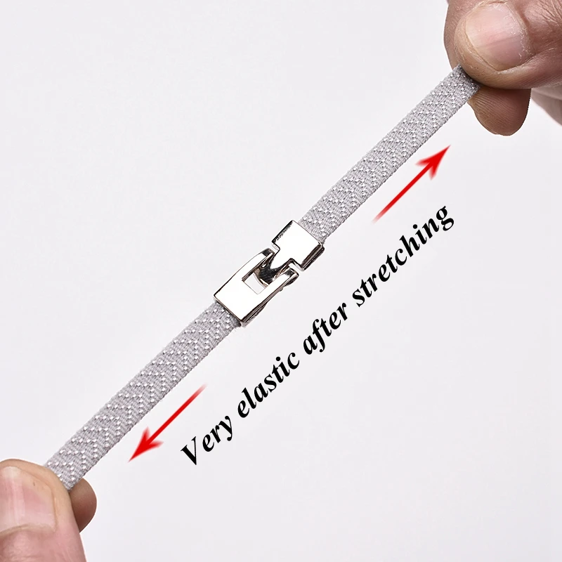 Elastic Shoelaces Flat Shoe laces No Tie Quick Cross Buckle Locking Shoelace Kids Adult Leisure Sneakers Lazy laces Unisex