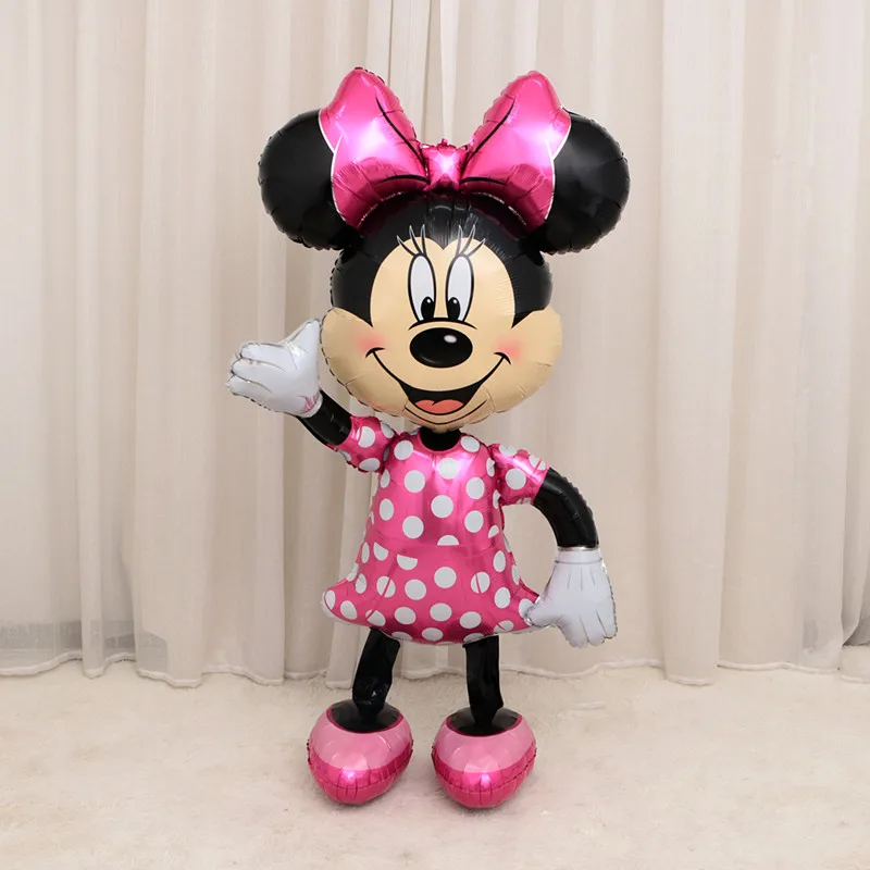 pink minnie 1 шт. 175 см 3D гигантский шар Микки и Минни Маус, фольгированный шар, розовый, голубой бант, стоячий детский душ, украшения для дня рождения, Globo - Цвет: pink minnie