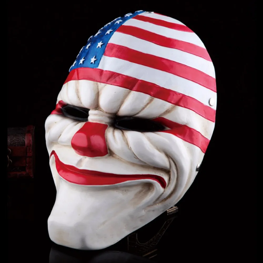 Mascaras Cosplay Payday 2  Dallas Chains Wolf Hoxton Heist Joker Costume Props Halloween Movie Mask Party Masquerade Prop Gift (2)