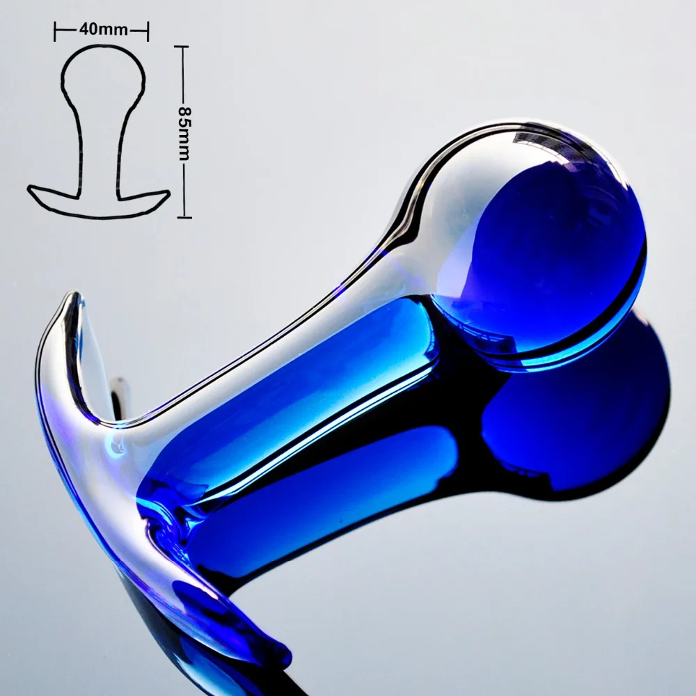 40mm pyrex glass anal dildo butt plug crystal bead vagina ball fake penis female masturbation adult sex toys for women men gay 2