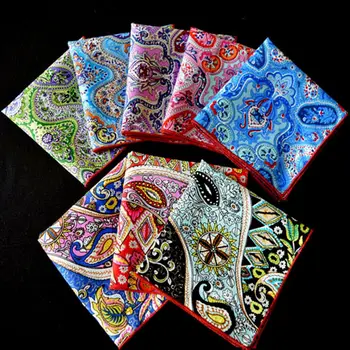 

Men's Paisley Flower Cotton Pocket Square Handkerchief Wedding Party Hanky YXTIE0502