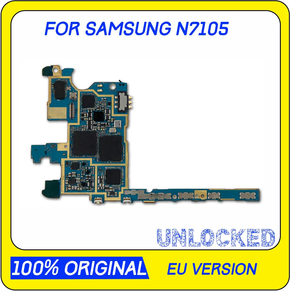100% Original Main Board For Samsung Galaxy Note 2 N7105 Motherboard with Chips Europe Version Unlocked | Мобильные телефоны и