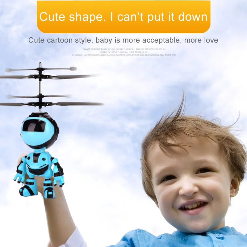 

1 Pcs Induction Robot Flying Toy LED Light Safe USB Charging Gift for Children Kids YJS Dropship