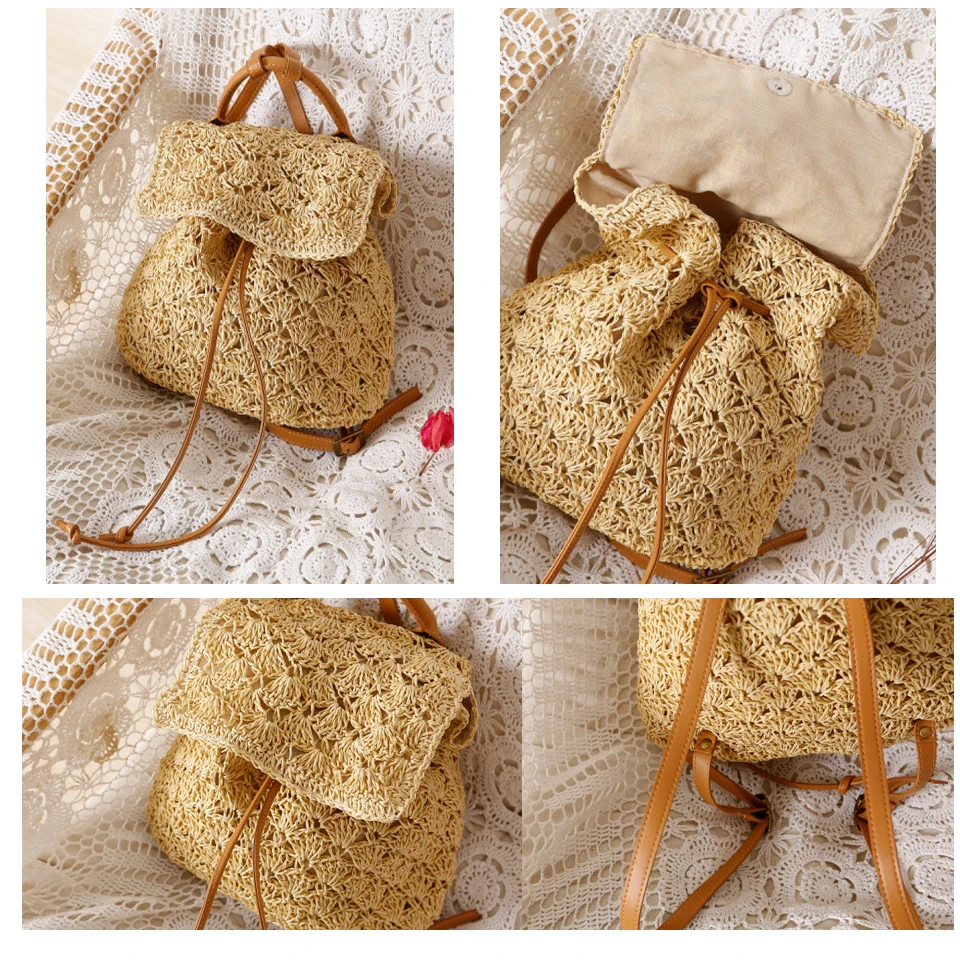 Kissyenia INS, Популярные Рюкзаки ручной работы из ротанга, Женские соломенные рюкзаки в богемном стиле, женские летние плетеные сумки с вырезами, KS1162