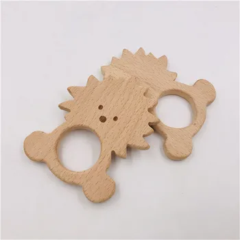 

Wooden Cute Lion Teether Baby Teether Natural Teething Grasping Toy Toddler Teether Newborn Baby Gift Baby Shower Gift