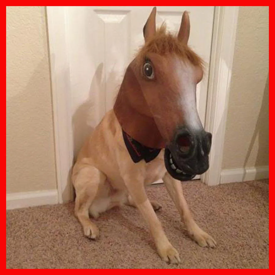 1PCS Horse Mask Animal Head Jiangnan Style Dog Ma Jun Halloween Horse