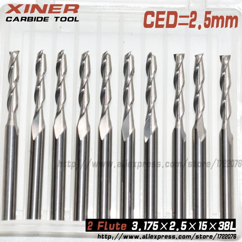 3.175mm*2.5mm*15mm Freeshipping CNC machine cutter solid carbide end mill Wood milling 2 flute PVC MDF Acrylic | Инструменты