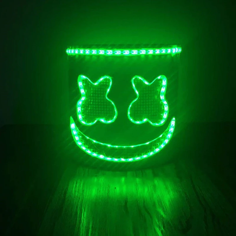 Мульти MarshMello маска диджея Tiesto светодиодный светильник шлем на всю голову Хэллоуин косплей пвх EVA Вечерние Маски