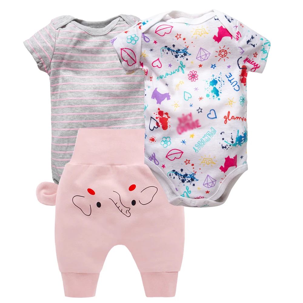 Комплект одежды для новорожденных из 3 предметов на 6-12 месяцев, комплект одежды для маленьких девочек, Милый хлопковый боди с рисунком +