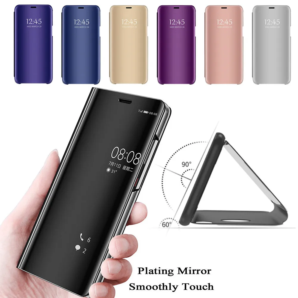 

Phone Protect Case For iPhone XS/XR/XS Max Smart Clear View Mirror Flip Leather Stand Holder Cases For iphone XS 6.5/6.1/5.8inch