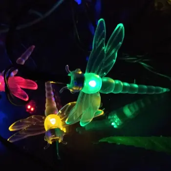 

YIYANG Xmas 4.8M 20 Dragonfly Energy Saving Solar Fairy LED String Light Lamp Outdoor Lighting Strings Party Garden Decoration