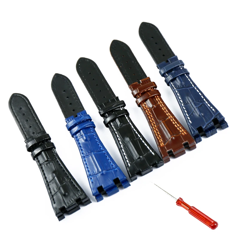 Watch accessories leather strap shoulder strap for AP 28mm outdoor sports waterproof strap women men watch band