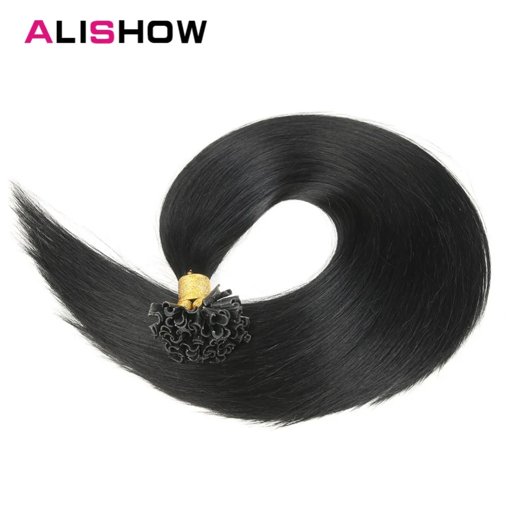 Волосы Alishow 1 г/локон 16 "-24" Remy Nail U Tip человеческих волос расширение Отбеливатель Блондинка 613 Европейский предварительно скрепленные волосы