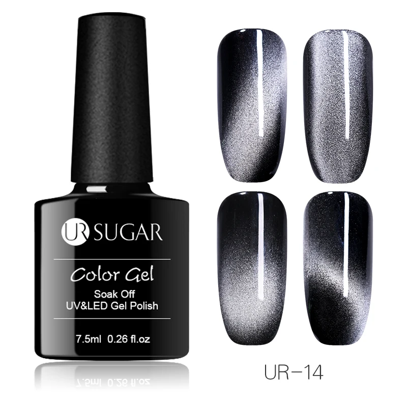 UR SUGAR 5D Magnetic UV Gel Nail Polish Glitter Red Silver Green Colorful Soak Off UV LED Gel Hybrid Nail Varnish - Цвет: 14