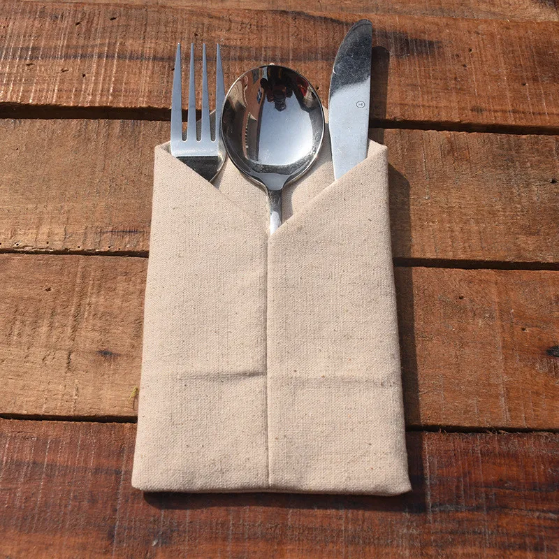 100pcslot Burlap Cutlery Bag Pocket Vintage Fork Pockets for Rustic Wedding Decor Country Wedding Decoration Table Centerpieces (2)