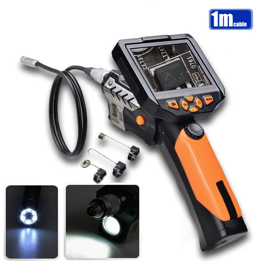 

NTS200 3.5" LCD Monitor HD 720P Digital Endoscope Borescope Tube Snake Inspection Camera Video DVR 8.2mm Diameter 1 Meters Tube