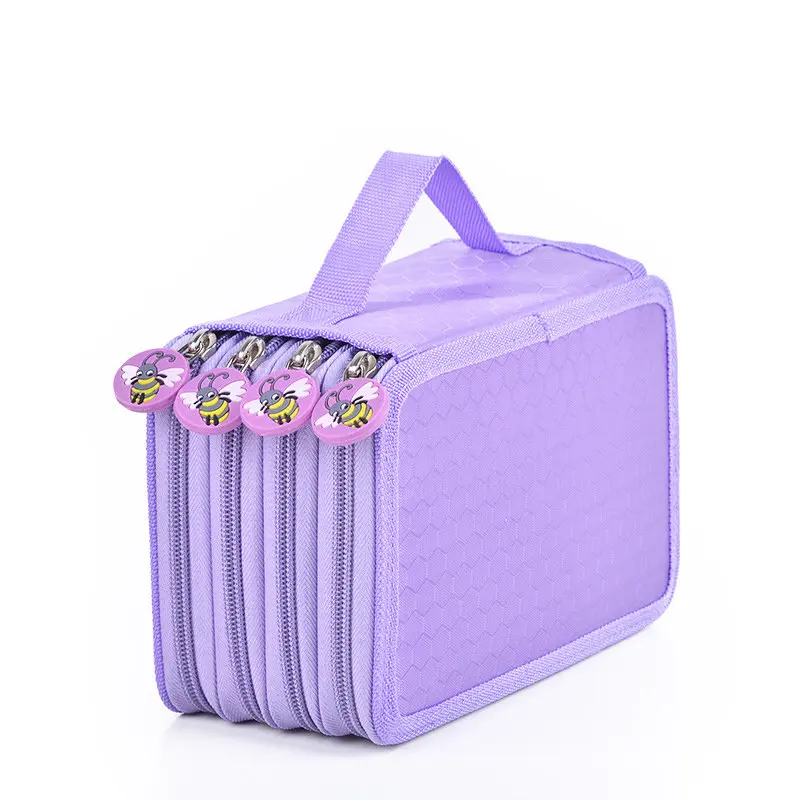 Caixa de Papelaria Esboço Escola Lápis Case Buracos Penalidade Grande Zíper Caneta Bolsa Quatro Multi Camadas Menino Meninas Conjunto 72 14 High Quality Material escolar e de escritório