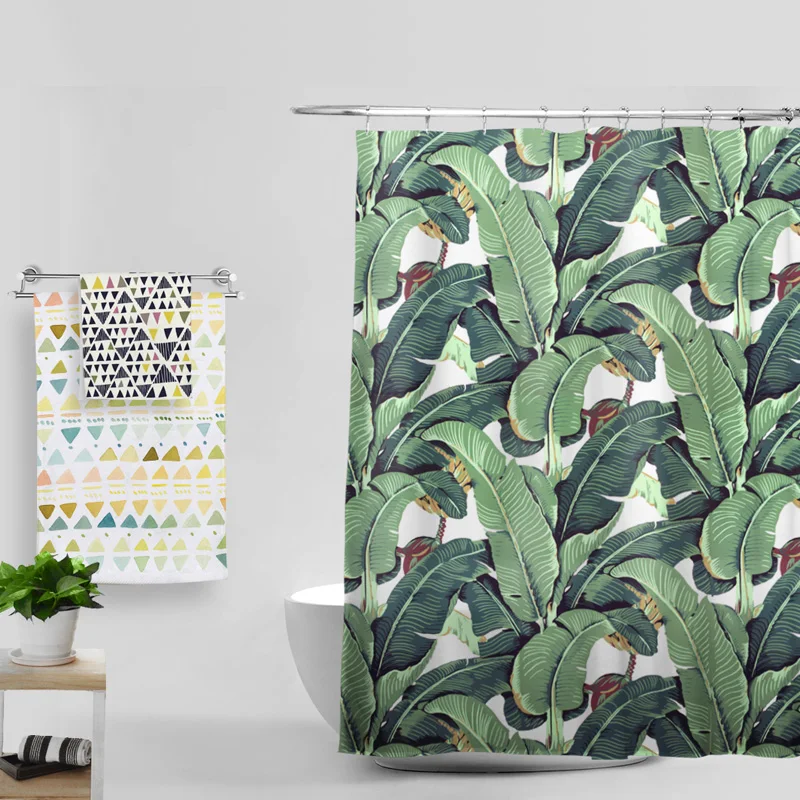 Занавеска для душа с изображением банановых листьев занавеска ванной воды из