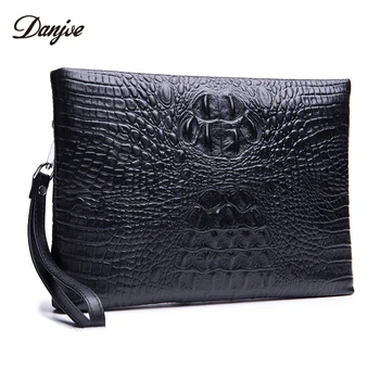 

DANJUE Men Hand Bags Genuine Leather Wrist Bag For Business Men Large Capacity Phone Clutch Bag Wallet Cowskin Men Bags Cowskin