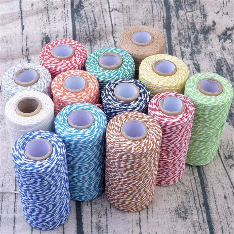 100 м/рулон цветные хлопковые шнуры для украшения дома|cotton cords|cotton ropecotton rope for crafts |