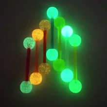 TIANCIFBYJS светится в темноте светящийся пирсинг-штанга для языка кольца, пирсинг тела, украшения гибкий VU ниппель Бар Кольца Штанги 1 шт