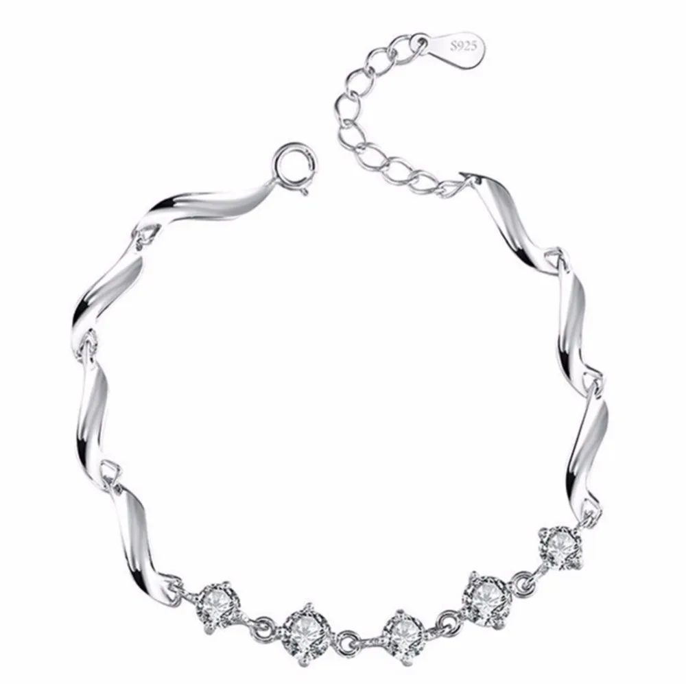 

GEEZII Silver Bracelet Adjustable Chain ripple Bracelet for women with Inspirational Gift Card Perfect gift for Her