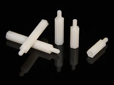 

100pcs M4X25mm+6mm Nylon Hexagonal Pillar Female and Male Standoff Spacer