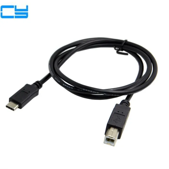 

USB-C USB 3.1 Type C Male Connector to USB 2.0 B Type Male Data Cable 1m 3ft 100cm for Macbook & Laptop