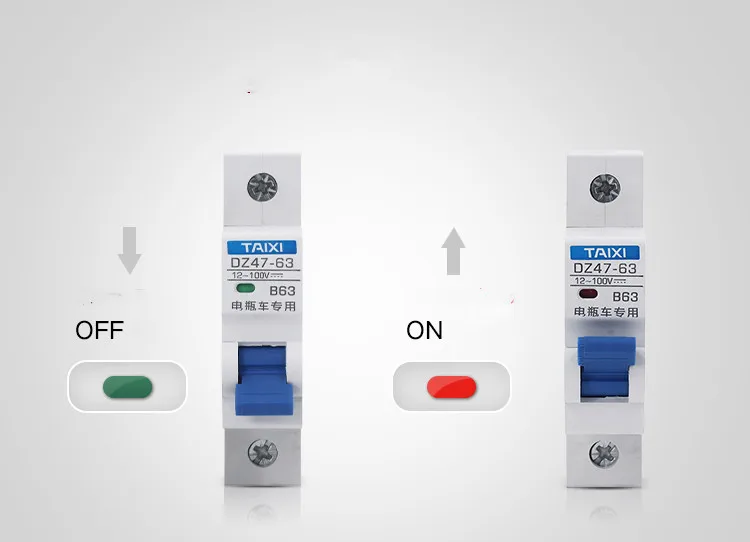 12V~ 100V DC Мини автоматический выключатель 32A 40A 63A Электрический автомобиль мотоцикл с короткой перегрузкой воздушный выключатель Protectector B Тип DC MCB