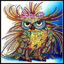 Alien, crystal, mosaic diamond painting, animal, owl, pattern, Diy, handmade home decoration, sewing, 5D, diamond embroidery