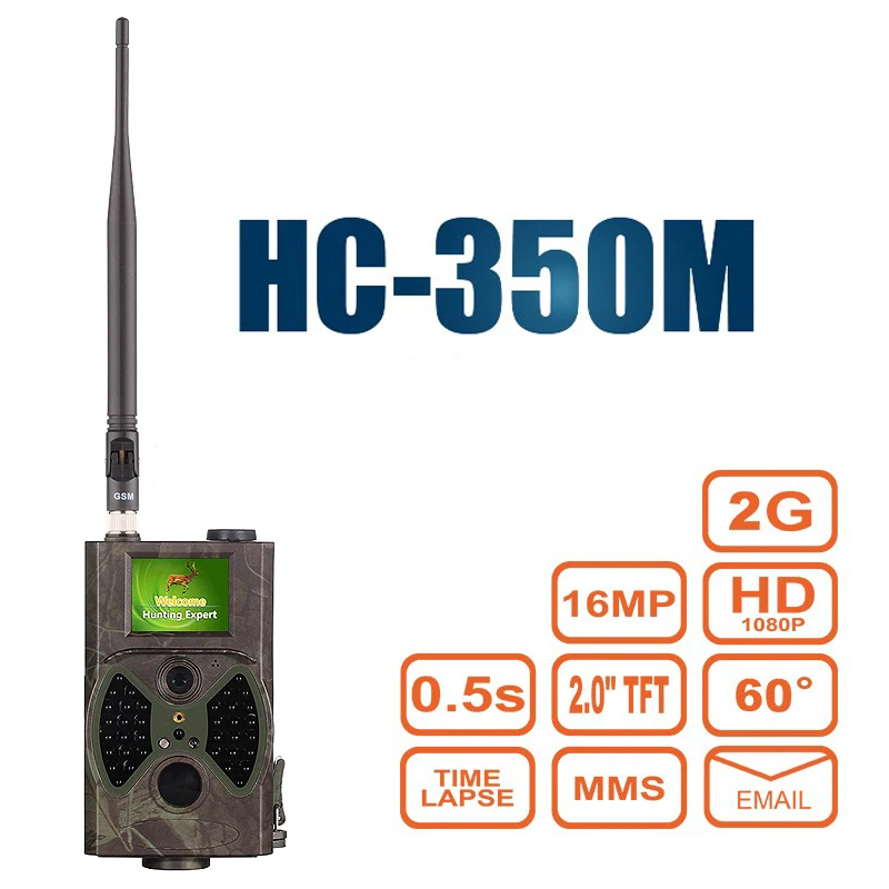 HC350M охотничья камера 2G GPRS MMS SMTP SMS 16MP 1080 P 100 градусов PIR датчик Угол обзора камера для наблюдения за дикой природой HC-350M