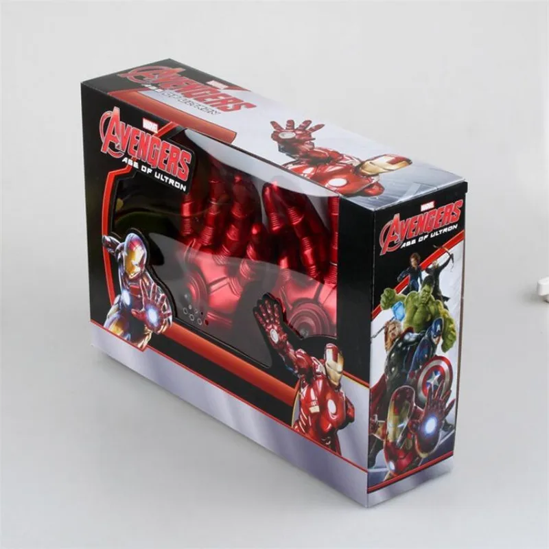 Новые Мстители Железный человек перчатки косплей реквизит светодиодный Мстители супер герой ПВХ игрушки для детей взрослому подарок на день рождения